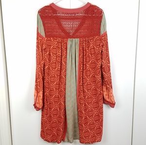 Gypsy05Long Sleeve Printed Tunic Dress sz Med